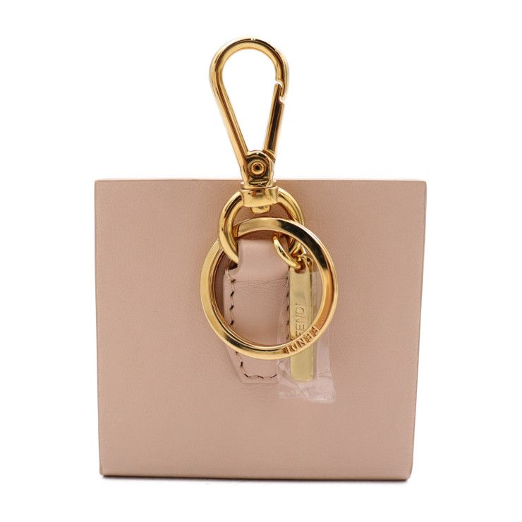 Fendi Minibox Charm Mini Box Key Holder 7 Ar917 Leather Rose Gold Hardware Bag — view 3