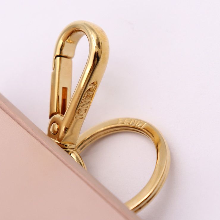 Fendi Minibox Charm Mini Box Key Holder 7 Ar917 Leather Rose Gold Hardware Bag — view 9