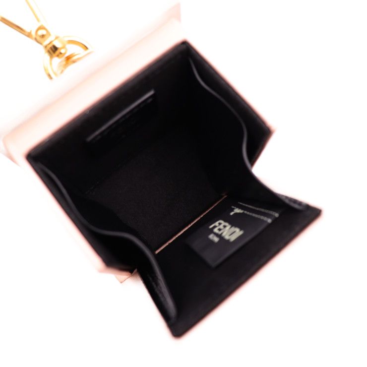 Fendi Minibox Charm Mini Box Key Holder 7 Ar917 Leather Rose Gold Hardware Bag — view 6