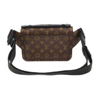 Louis Vuitton S-lock S-ring Back Waist Bag Leather Brown Neon Yellow — view 3
