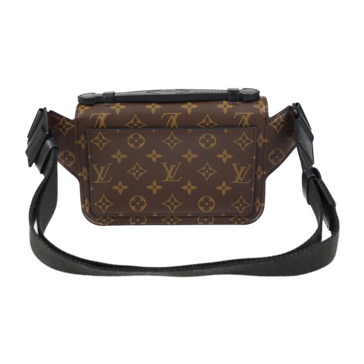 Louis Vuitton S-lock S-ring Back Waist Bag Leather Brown Neon Yellow — view 3