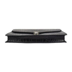 Celine Business Bag Croc Shape Pressed Leather Black Silver Hardware Portable — view 4