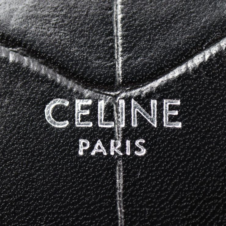 Celine Business Bag Croc Shape Pressed Leather Black Silver Hardware Portable — view 6