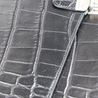 Celine Business Bag Croc Shape Pressed Leather Black Silver Hardware Portable — view 7