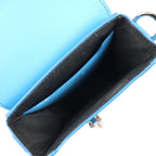 Dior Lock Vertical Pouch Shoulder Bag 2 ucl Leather Blue Silver Hardware — view 9