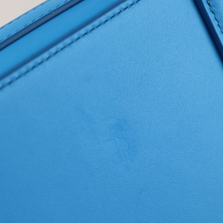 Dior Lock Vertical Pouch Shoulder Bag 2 ucl Leather Blue Silver Hardware — view 8