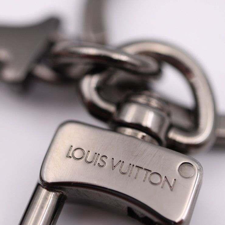 Louis Vuitton Porte Cles Spray Key Holder Metal Gunmetal Orange — view 6
