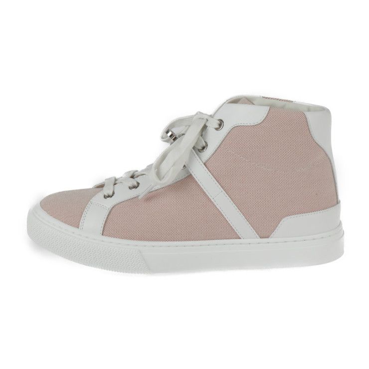 Hermes Sneakers Z C5380 Toile Ashe Calfleather Raspberry White Silverhard — view 2