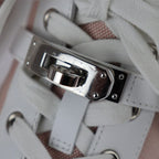 Hermes Sneakers Z C5380 Toile Ashe Calfleather Raspberry White Silverhard — view 6