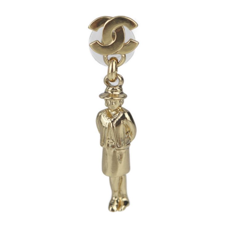 Chanel Metal Gold Mademoiselle Coco Mark Swing Doll Motif 02 — view 4