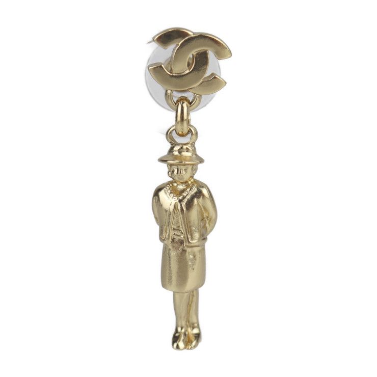 Chanel Metal Gold Mademoiselle Coco Mark Swing Doll Motif 02 — view 3