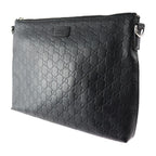Gucci Shoulder Bag Leather Black Silver Hardware Guccissima 2-Way Second — view 3