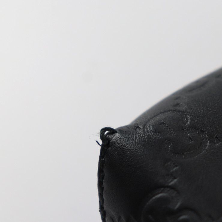 Gucci Shoulder Bag Leather Black Silver Hardware Guccissima 2-Way Second — view 7