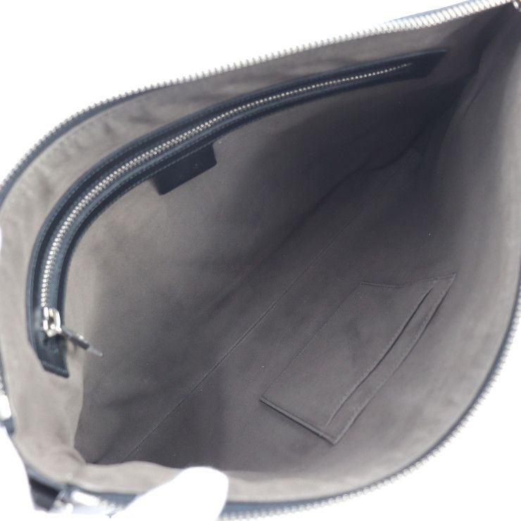 Gucci Shoulder Bag Leather Black Silver Hardware Guccissima 2-Way Second — view 9