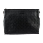 Gucci Shoulder Bag Leather Black Silver Hardware Guccissima 2-Way Second — view 2