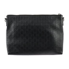 Gucci Shoulder Bag Leather Black Silver Hardware Guccissima 2-Way Second — view 4