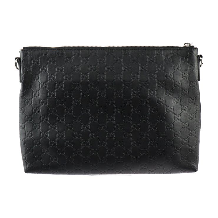 Gucci Shoulder Bag Leather Black Silver Hardware Guccissima 2-Way Second — view 4