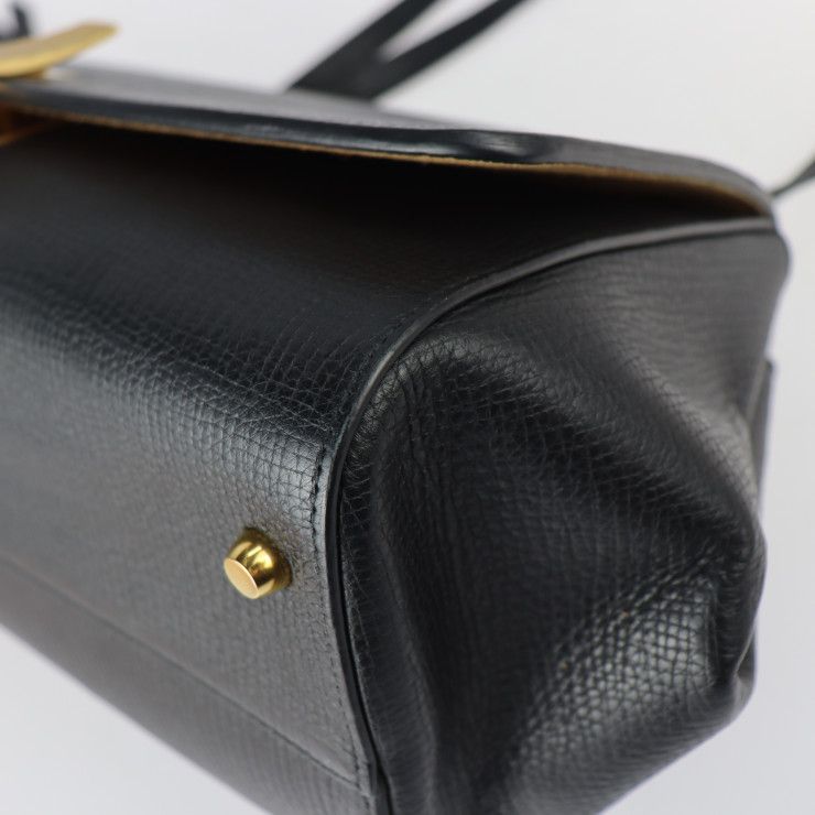 Bottega Veneta Angle Shoulder Bag Calf Leather Black — view 5