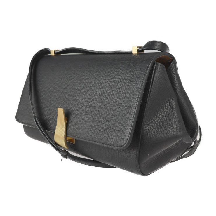 Bottega Veneta Angle Shoulder Bag Calf Leather Black — view 2