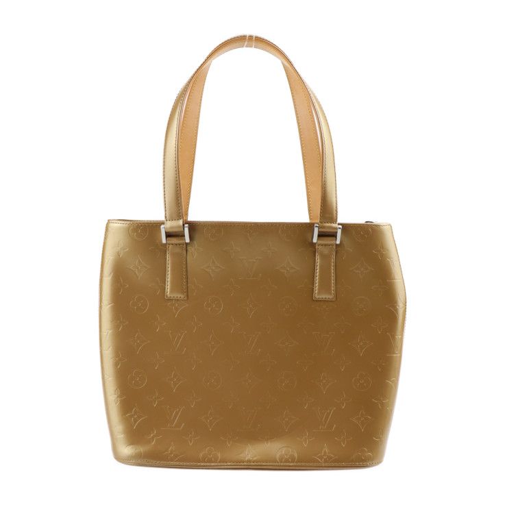 Louis Vuitton Stockton Handbag Leather Ambre Goldish Silver Hardware — view 3