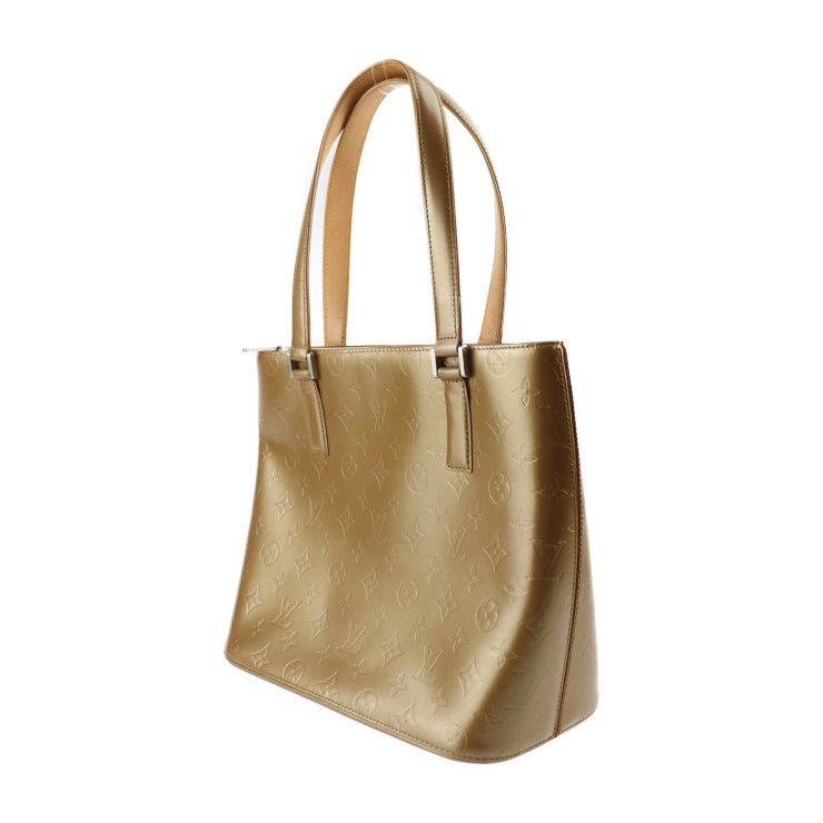 Louis Vuitton Stockton Handbag Leather Ambre Goldish Silver Hardware — view 2