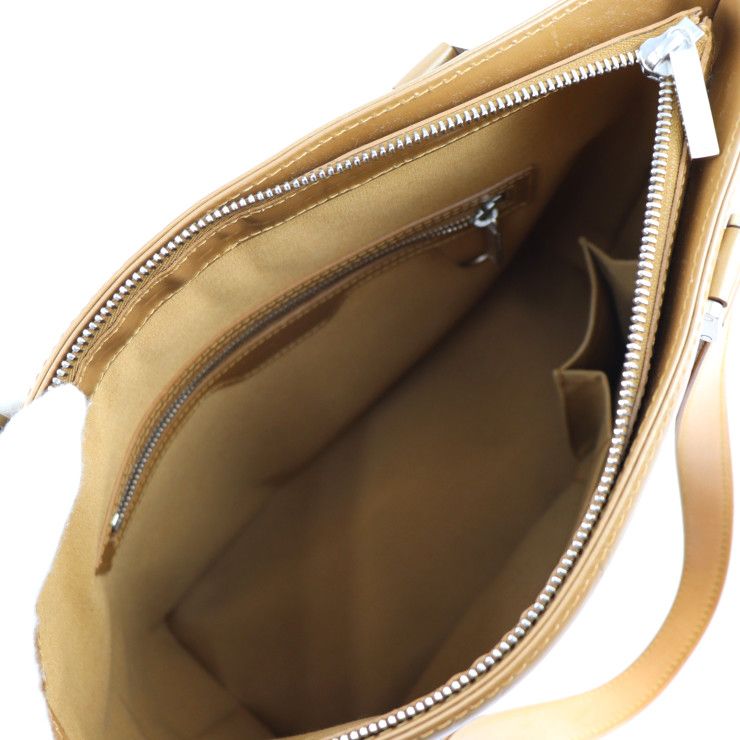 Louis Vuitton Stockton Handbag Leather Ambre Goldish Silver Hardware — view 9