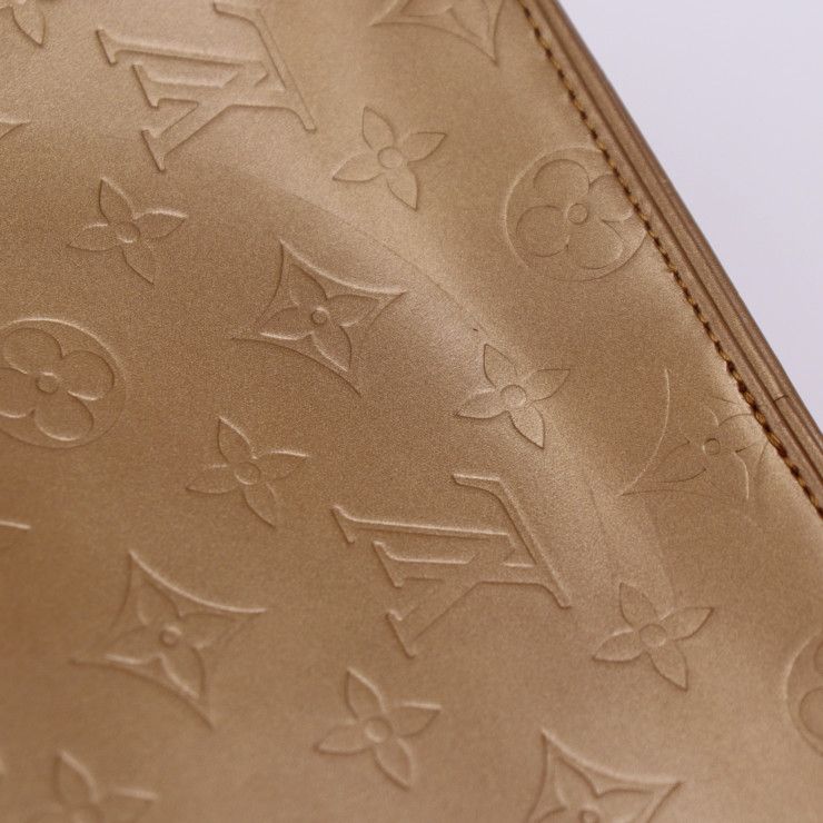 Louis Vuitton Stockton Handbag Leather Ambre Goldish Silver Hardware — view 6