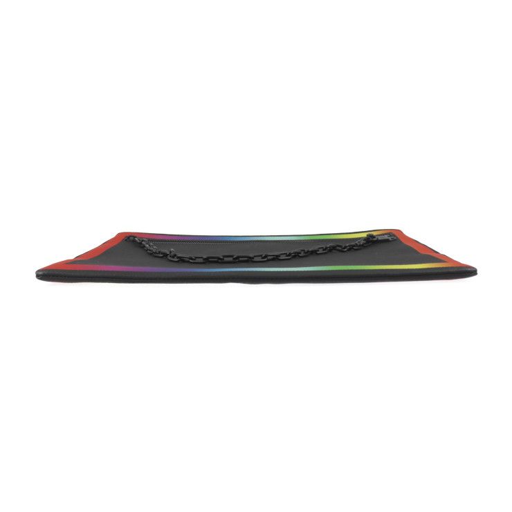 Louis Vuitton Pochette A4 Clutch Bag Leather Black Rainbow Taiga — view 4