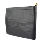 Christian Dior Clutch Bag 19 S5543 Cgsb Leather Black Gold Hardware Pouch — view 2