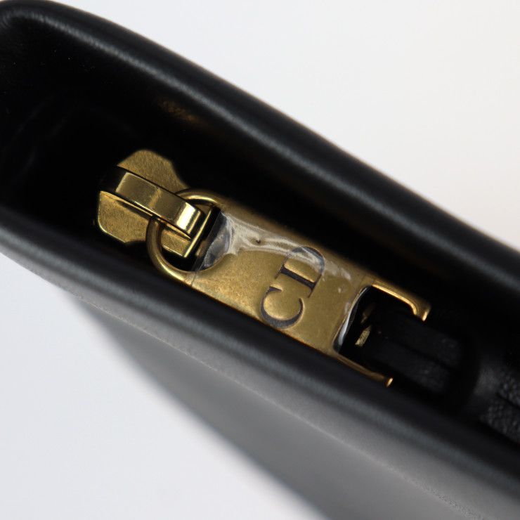 Christian Dior Clutch Bag 19 S5543 Cgsb Leather Black Gold Hardware Pouch — view 7