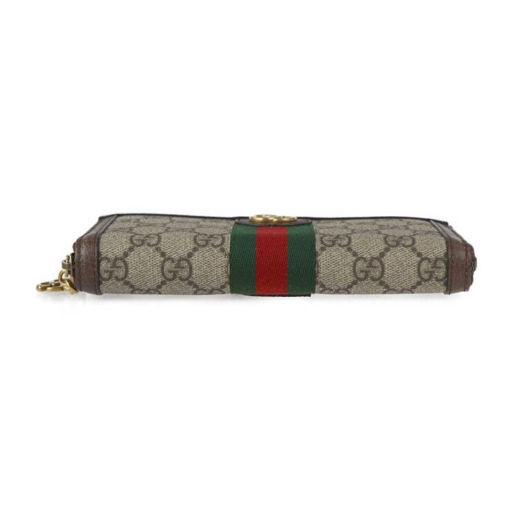 Gucci Ophidia Long Wallet Leather Beige Ebony Red Green — view 4