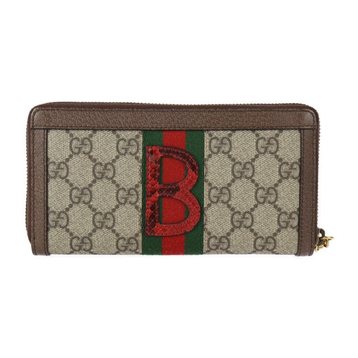 Gucci Ophidia Long Wallet Leather Beige Ebony Red Green — view 3