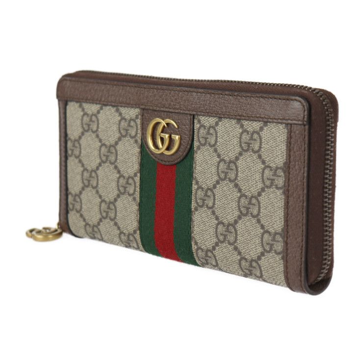 Gucci Ophidia Long Wallet Leather Beige Ebony Red Green — view 2