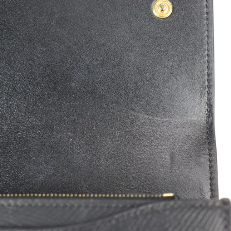 Celine Large Flap Wallet Bifold 10 B563 bel Calf Leather Black — view 6