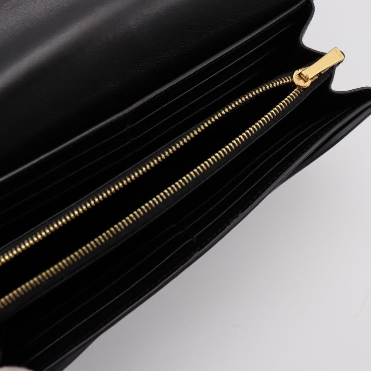 Celine Large Flap Wallet Bifold 10 B563 bel Calf Leather Black — view 7
