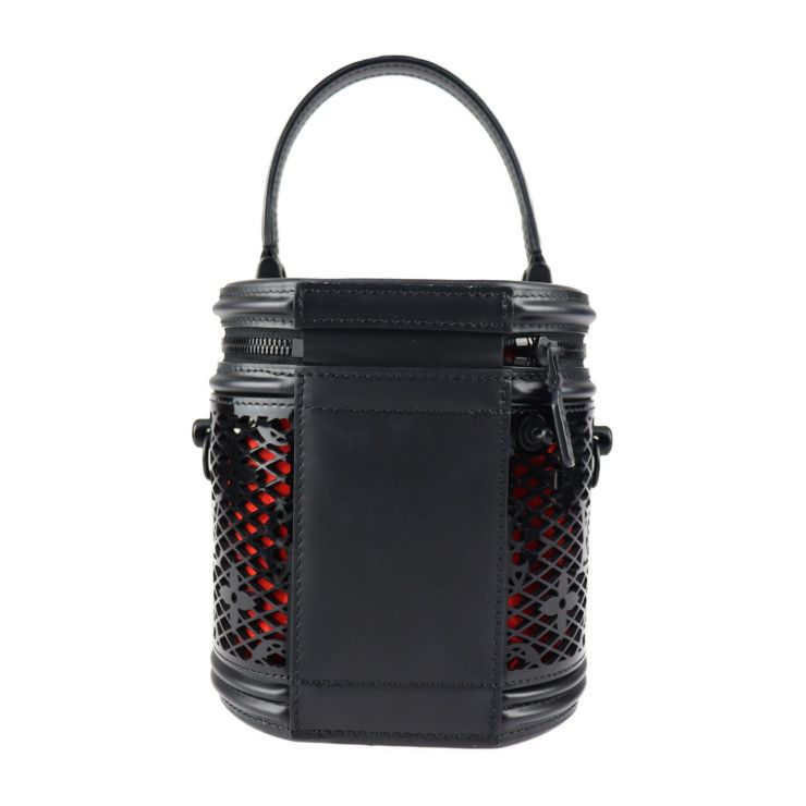 Louis Vuitton Cannes Handbag Leather Black Red Monogram Lace Vanity Bag — view 3