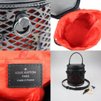 Louis Vuitton Cannes Handbag Leather Black Red Monogram Lace Vanity Bag — view 9
