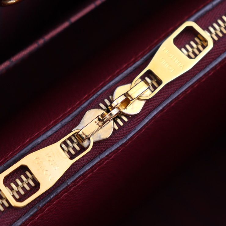 Louis Vuitton Montaigne MM Handbag Leather Aurore Purple Gold Hardware — view 8