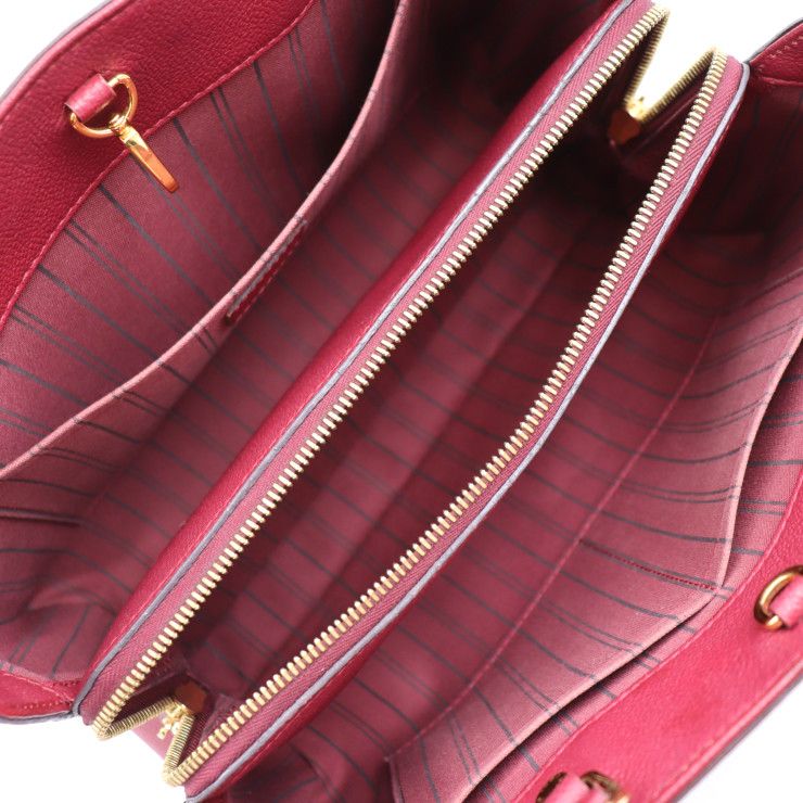 Louis Vuitton Montaigne MM Handbag Leather Aurore Purple Gold Hardware — view 9