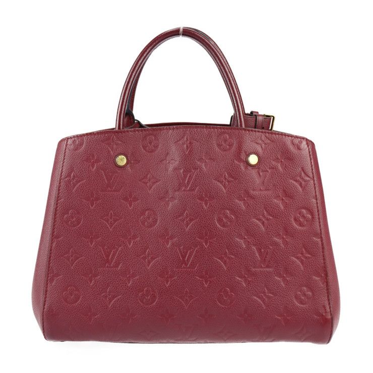 Louis Vuitton Montaigne MM Handbag Leather Aurore Purple Gold Hardware — view 3