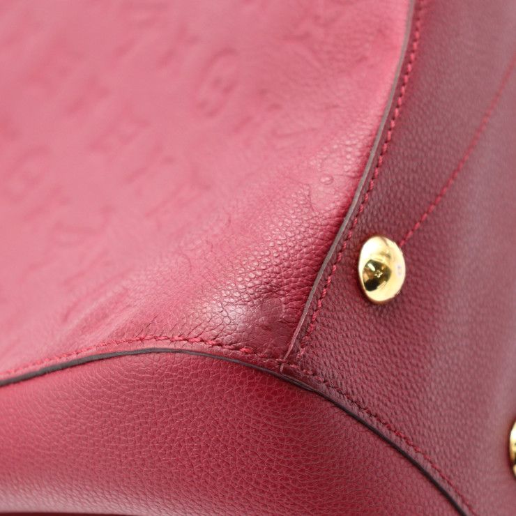 Louis Vuitton Montaigne MM Handbag Leather Aurore Purple Gold Hardware — view 5
