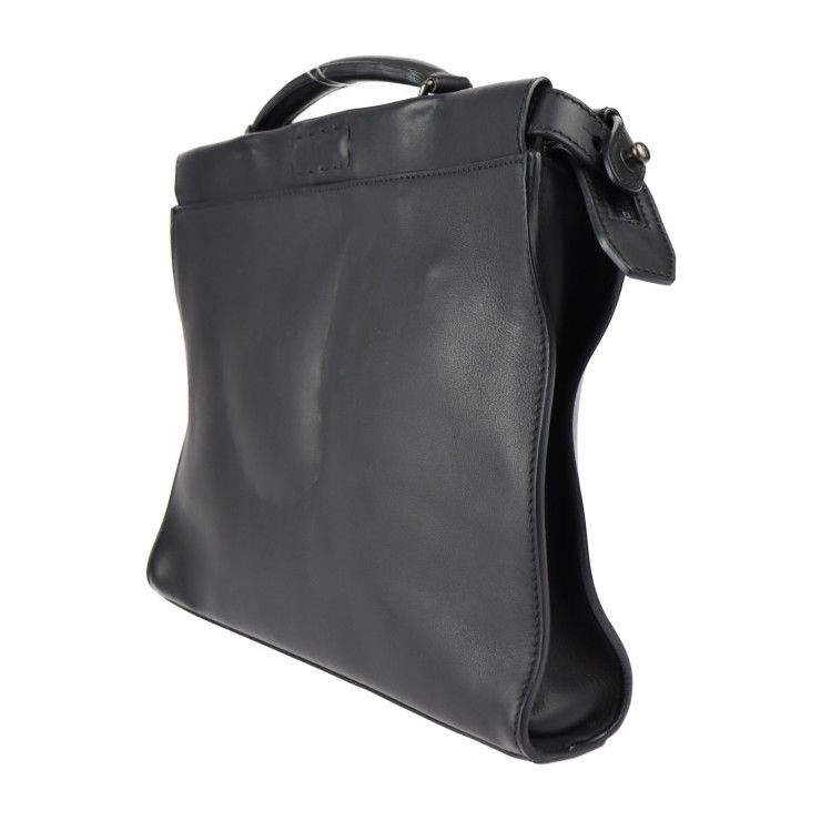 Fendi Peekaboo Fit Business Bag 7 Va406 Leather Black Silver Hardware Selleria — view 2