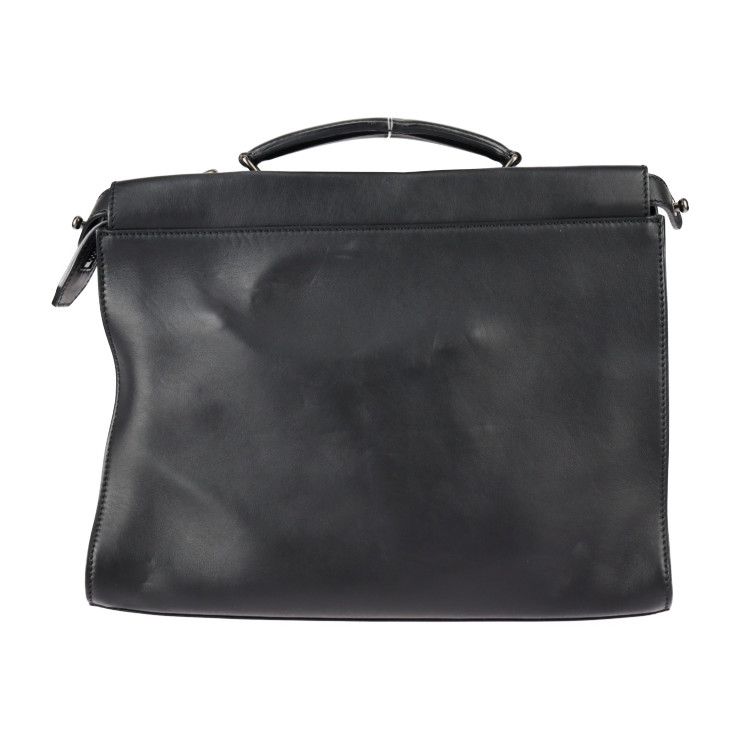 Fendi Peekaboo Fit Business Bag 7 Va406 Leather Black Silver Hardware Selleria — view 3