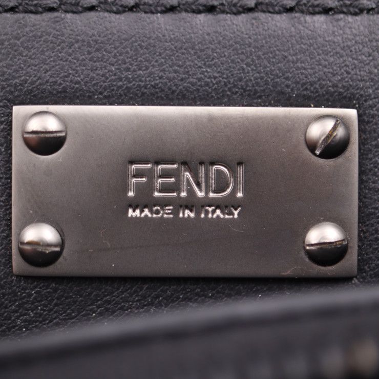 Fendi Peekaboo Fit Business Bag 7 Va406 Leather Black Silver Hardware Selleria — view 8