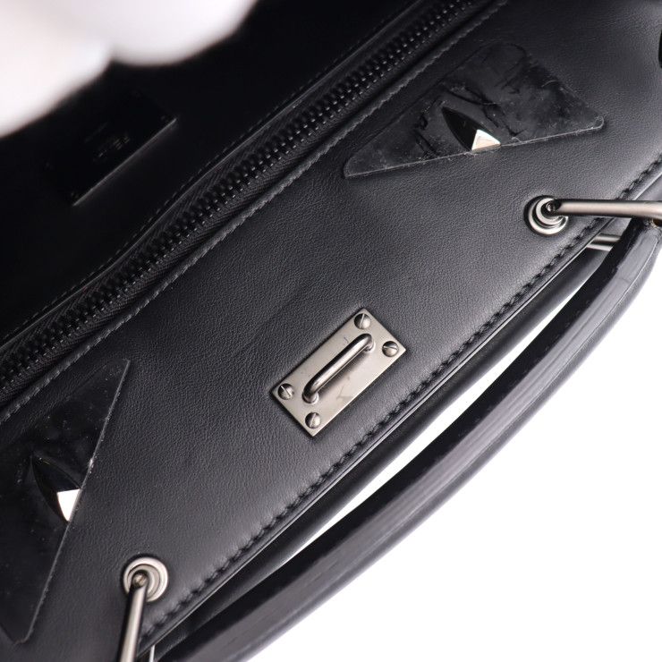 Fendi Peekaboo Fit Business Bag 7 Va406 Leather Black Silver Hardware Selleria — view 9