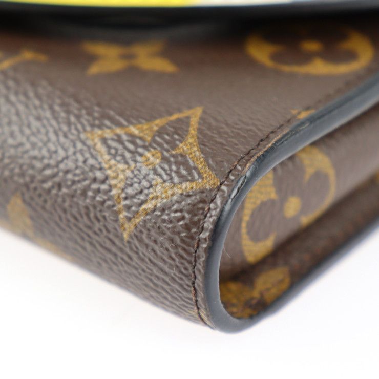 Louis Vuitton Portefeuille Chain Shoulder Bag Leather Brown Multicolo — view 5
