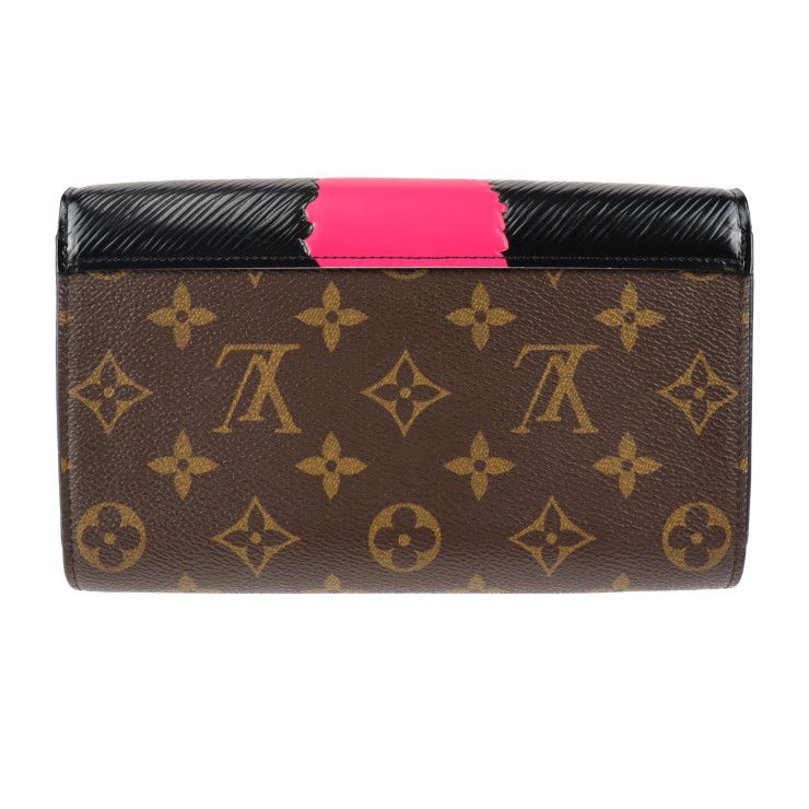 Louis Vuitton Portefeuille Chain Shoulder Bag Leather Brown Multicolo — view 3