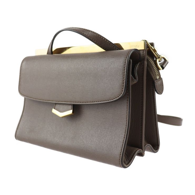Fendi Demi Jules Piccola Handbag 8 Bt245 Leather Brownish Gold Hardware 2-Way — view 2
