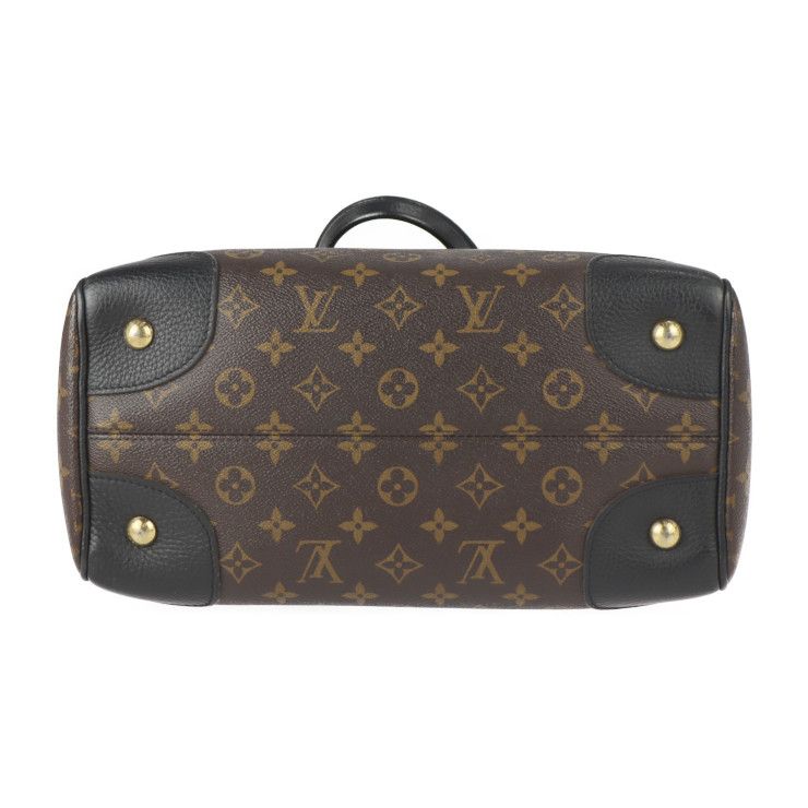 Louis Vuitton Retiro Handbag Leather Brown Black Gold Hardware — view 4