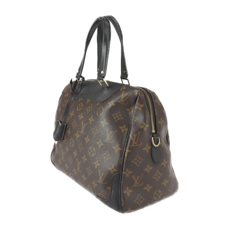 Louis Vuitton Retiro Handbag Leather Brown Black Gold Hardware — view 2